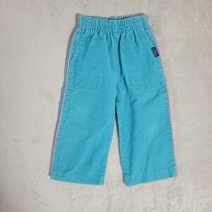 Vintage 80s Toddler Corduroy Pants Size 2 Pink Piping Retro Baby